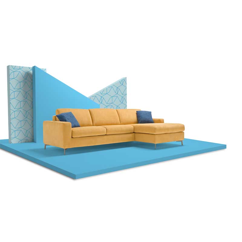 Stilfuld divan sofa gul