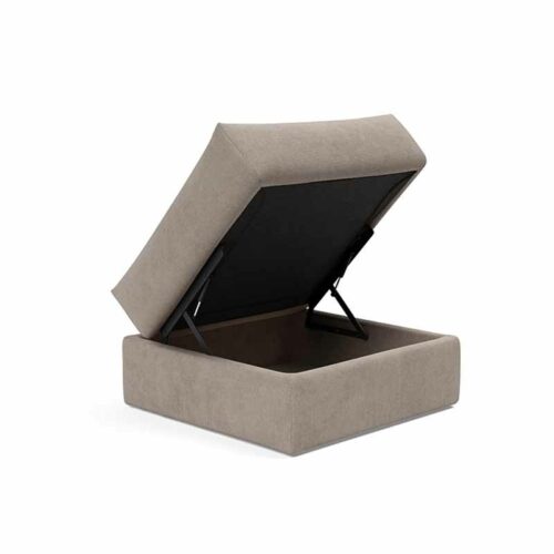 Cornila sittpuff med förvaring från innovation Living med beige tyg.