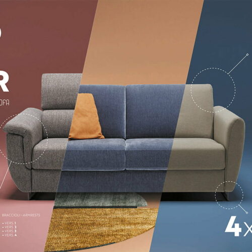 Bäddsoffa med tjock madrass