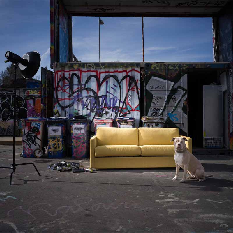 Soleo gul bäddsoffa från Bäddsofflagret.