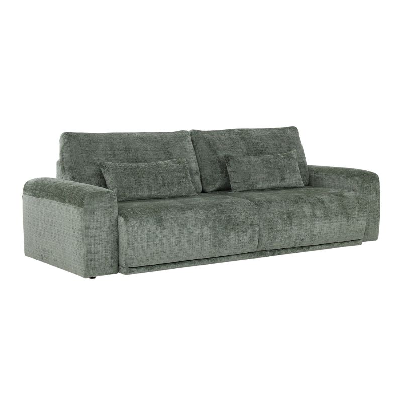 Hawk bäddsoffa i grönt tyg.