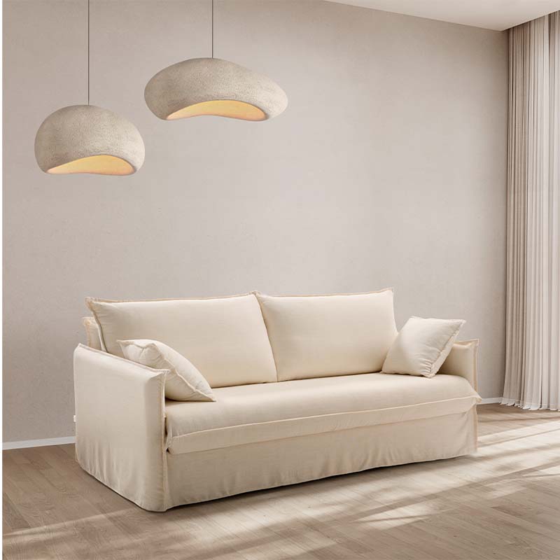 Linum bäddsoffa i vitt tyg från Bäddsofflagret.